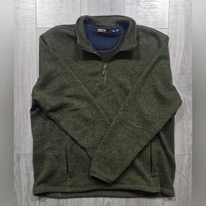 Orvis Men's Green Quarter-Zip Pullover Sweater.